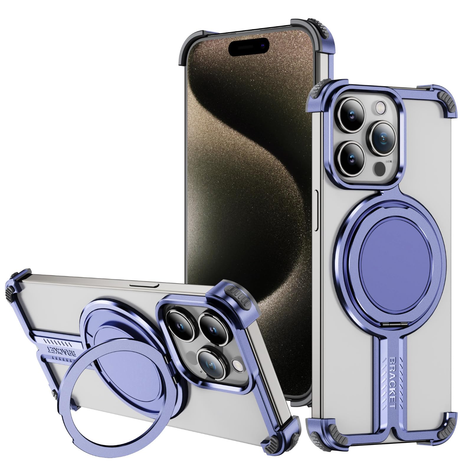 Coque magnétique iPhone 14 Pro avec béquille rotative 360° - 8