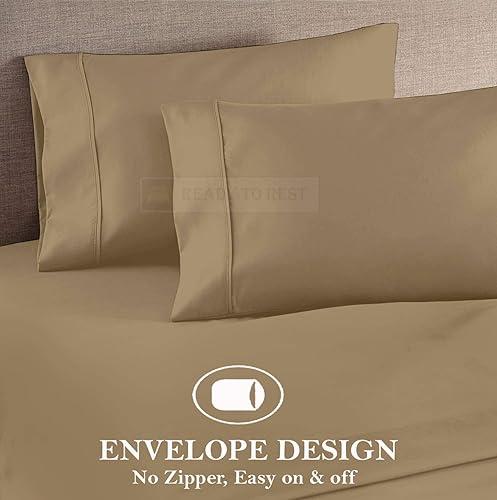 Miniatura 4 de Juego de sábanas divididas tamaño King de 5 piezas para cama ajustable, tamaño individual XL, juego de sábanas divididas, 100% algodón, 400 hilos,