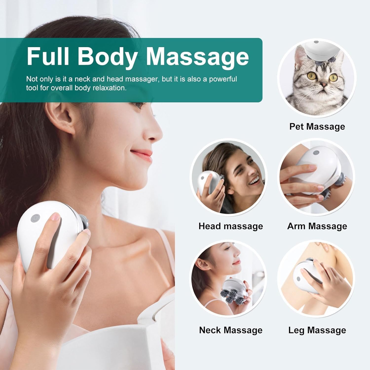 JINPRI Electric Head,Scalp Massager | Advance Red Light Therapy for Boost Hair Growth, Hair Fall Control, Scalp Therapy | 3 Speed Mode Handheld | Body & Head Massager for Hair Growth | Handheld Portable Head Scratcher Massager