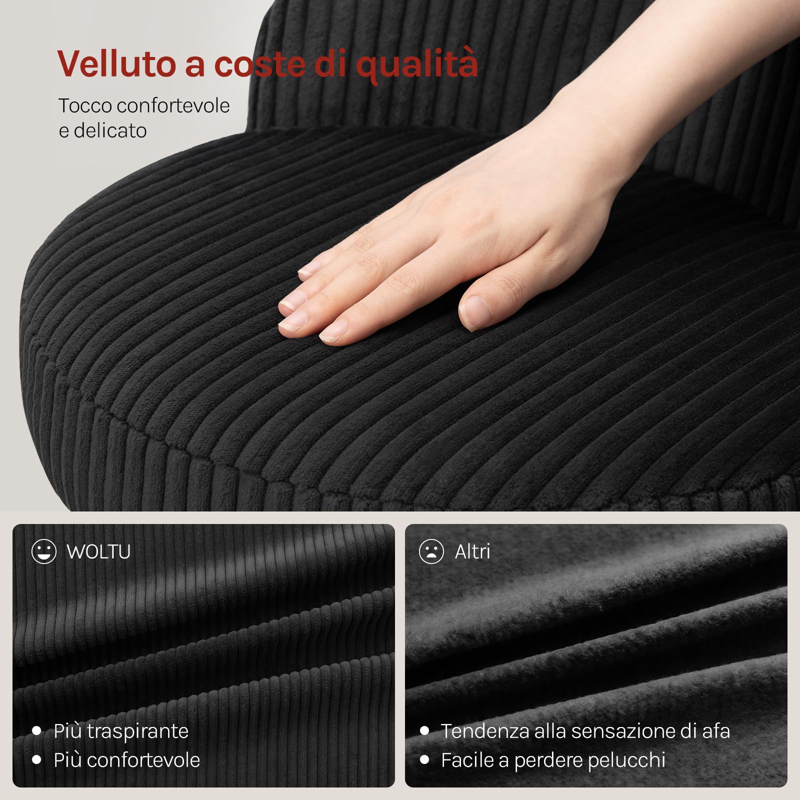 WOLTU Sgabelli Cucina Set di 2, Sedie Regolabili in Altezza, Nero