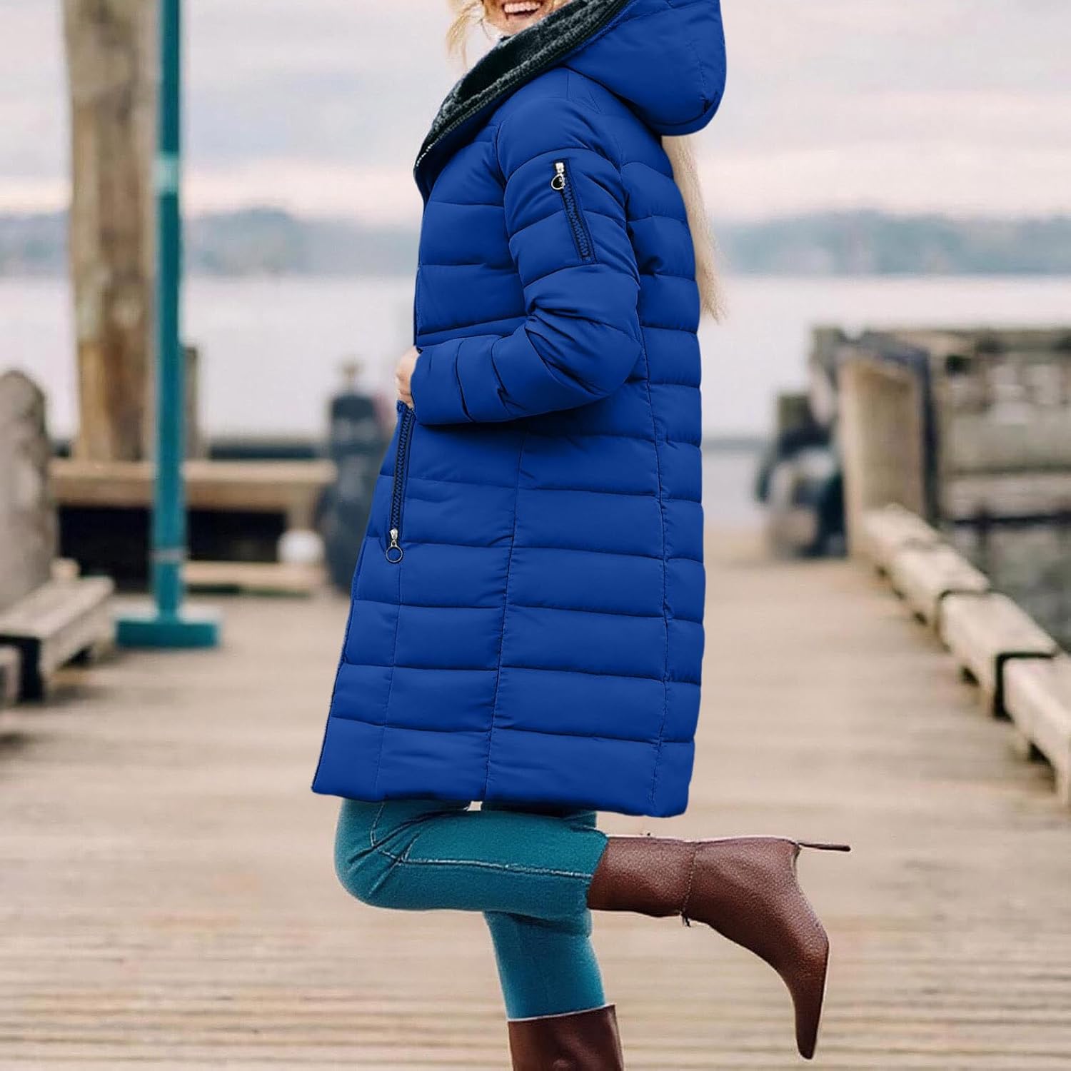 Puffer Jacket for Women Plus Size Sherpa Lined Waterproof Windproof Snow Skiing Jacket 2025 Winter Clothes Zip Pocket