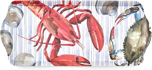 Summer Feast - Bandeja rectangular de melamina para bocadillos con diseño de jardín vibrante, plato de comida apto para lavavajillas para almuerzo,