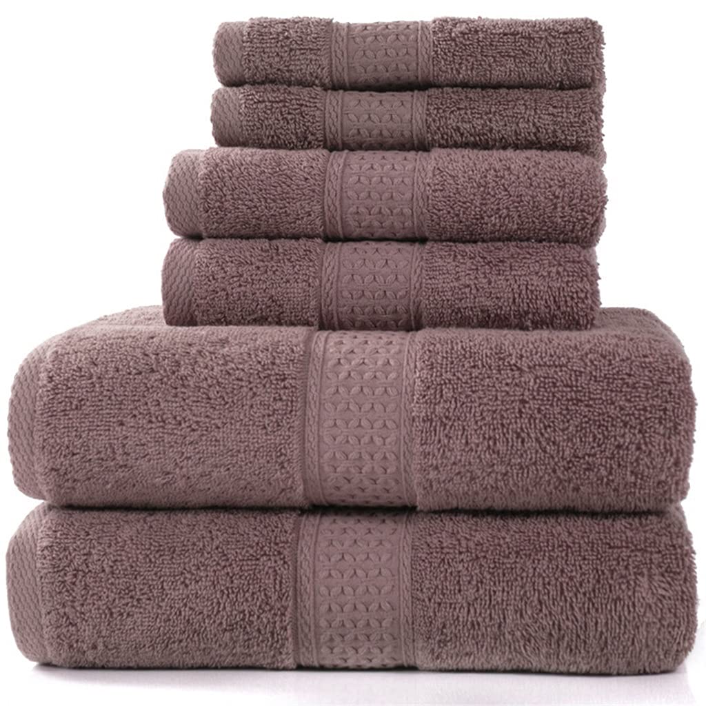 6 Handtuch-Set - Weiche Baumwolle Badetücher Handtücher Waschlappen - Saugfähige Badezimmer Duschtücher für Erwachsene