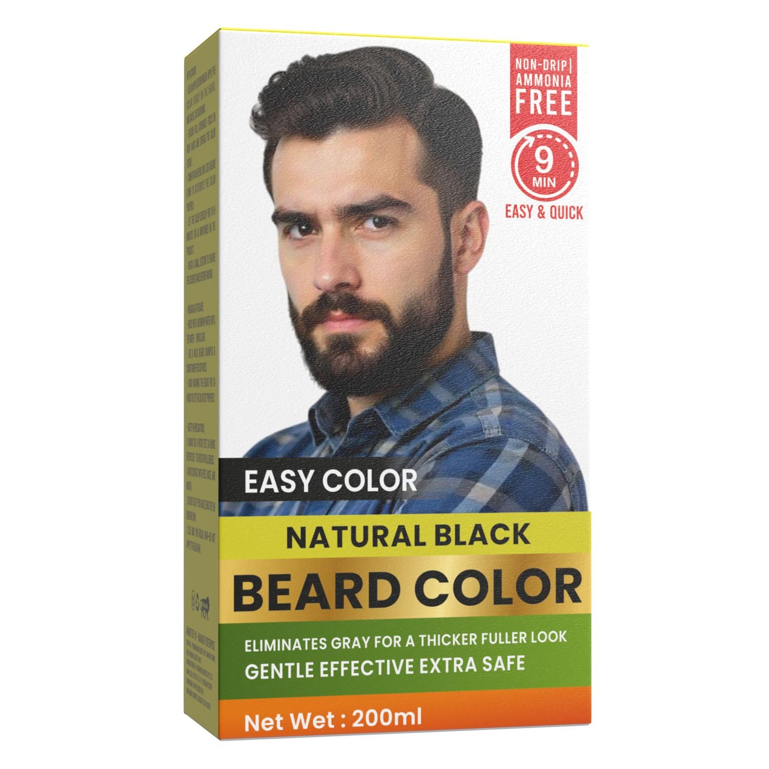 Fruit Vinegar Hair Dye Color for Both Men, Women, Natural & Ammonia Free Color Dye (Black, A/B 100 Ml) (Black Beard Color, Color + Devloper)