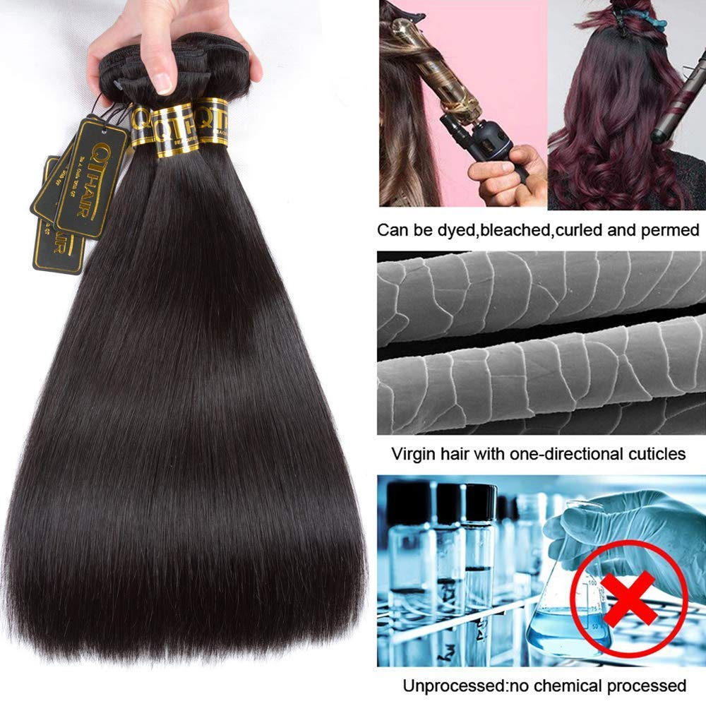 Amazon.com: QTHAIR 18A Indian Hair 3 Bundles 100% Virgin  display picture 1