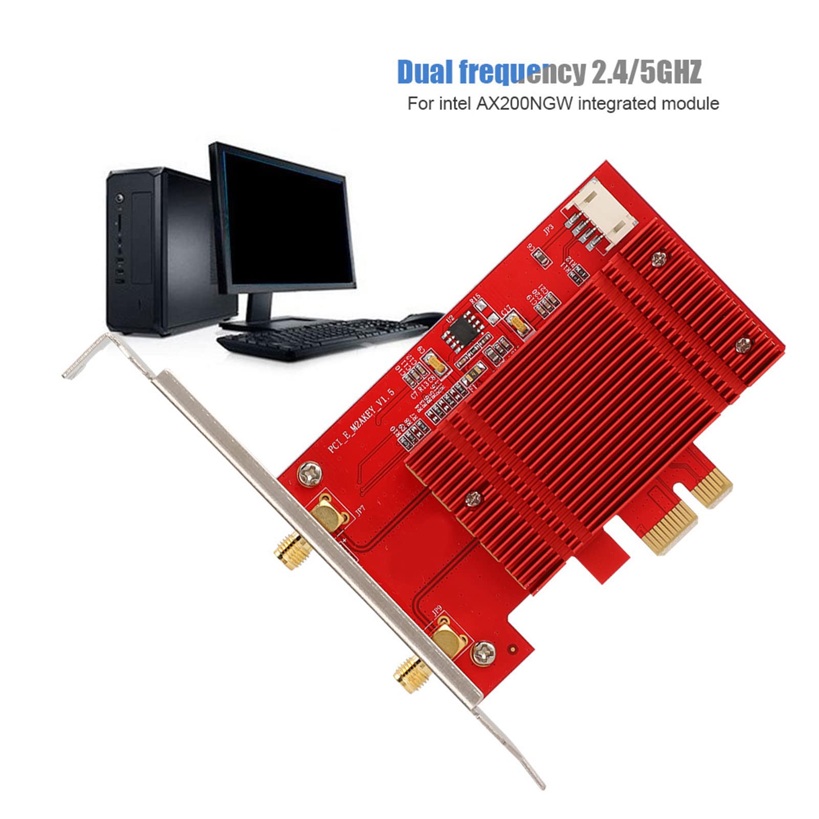 Carte Réseau PCIe WiFi 6, 2400Mbps 2x2 MU-MIMO