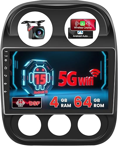 Miniatura 7 de Android 11 para Jeep Patriot Compass 2010-2016 Radio, 2G RAM 32G ROM 10 pulgadas pantalla táctil estéreo para coche con reproductor automático