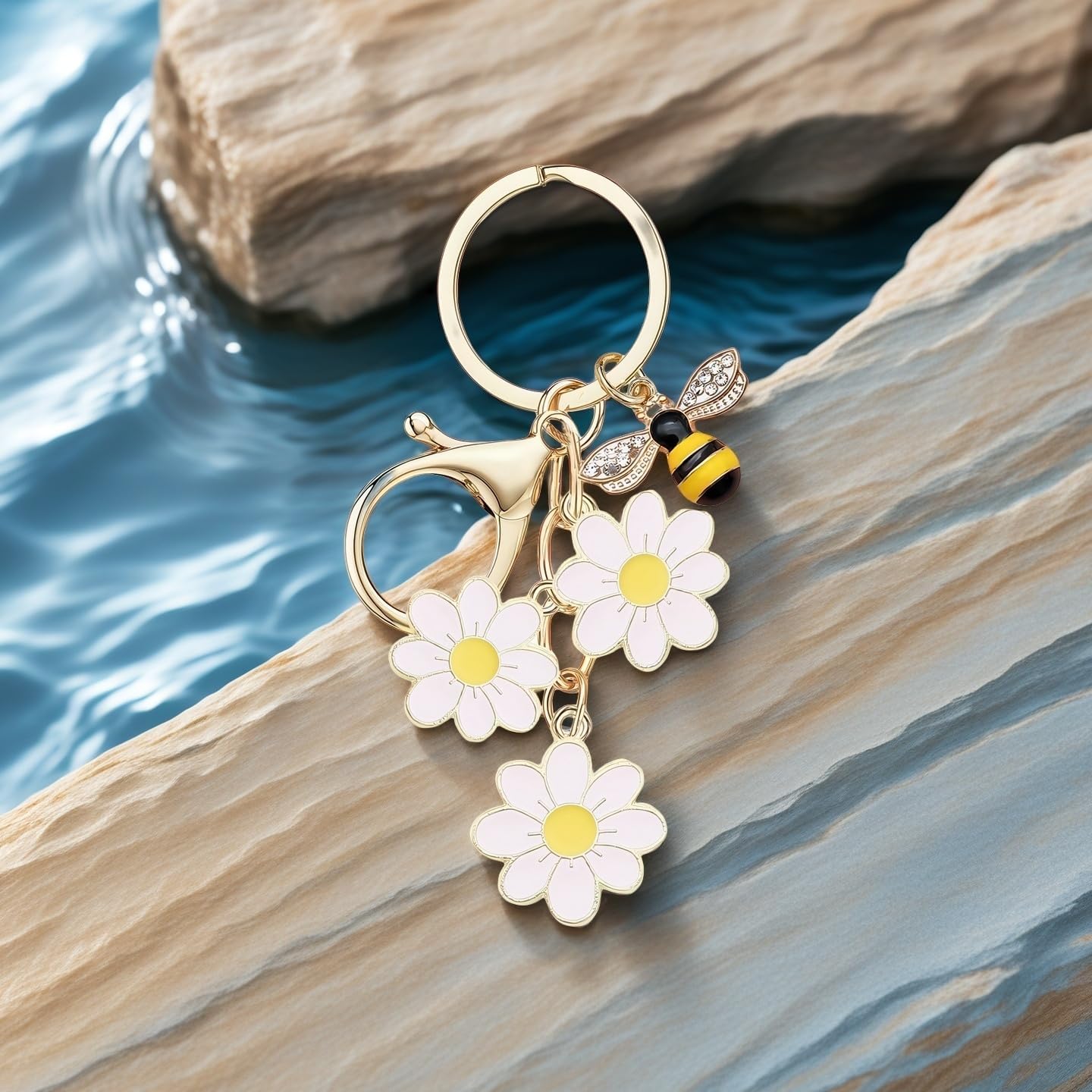 Cute Flower Keychain Keys Charm Gifts for Women Key Ring Decor Purse Charms for Handbags Bag Accessories - Image 4