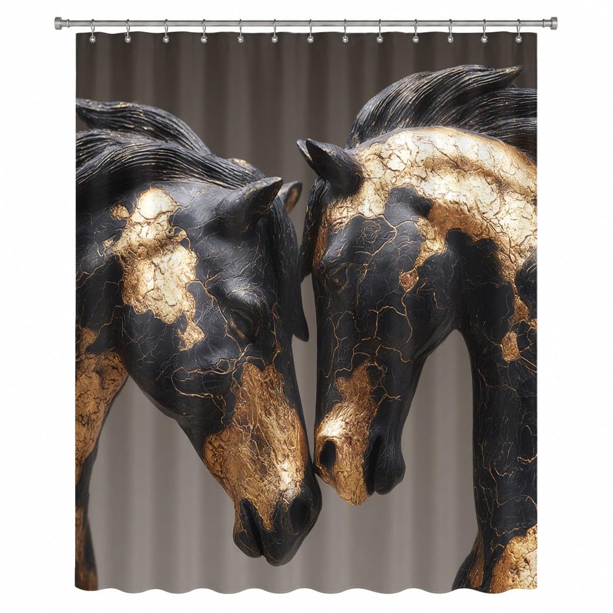Generico Tenda Doccia 240x200 cm Grigio Antimuffa e Impermeabile Poliestere
