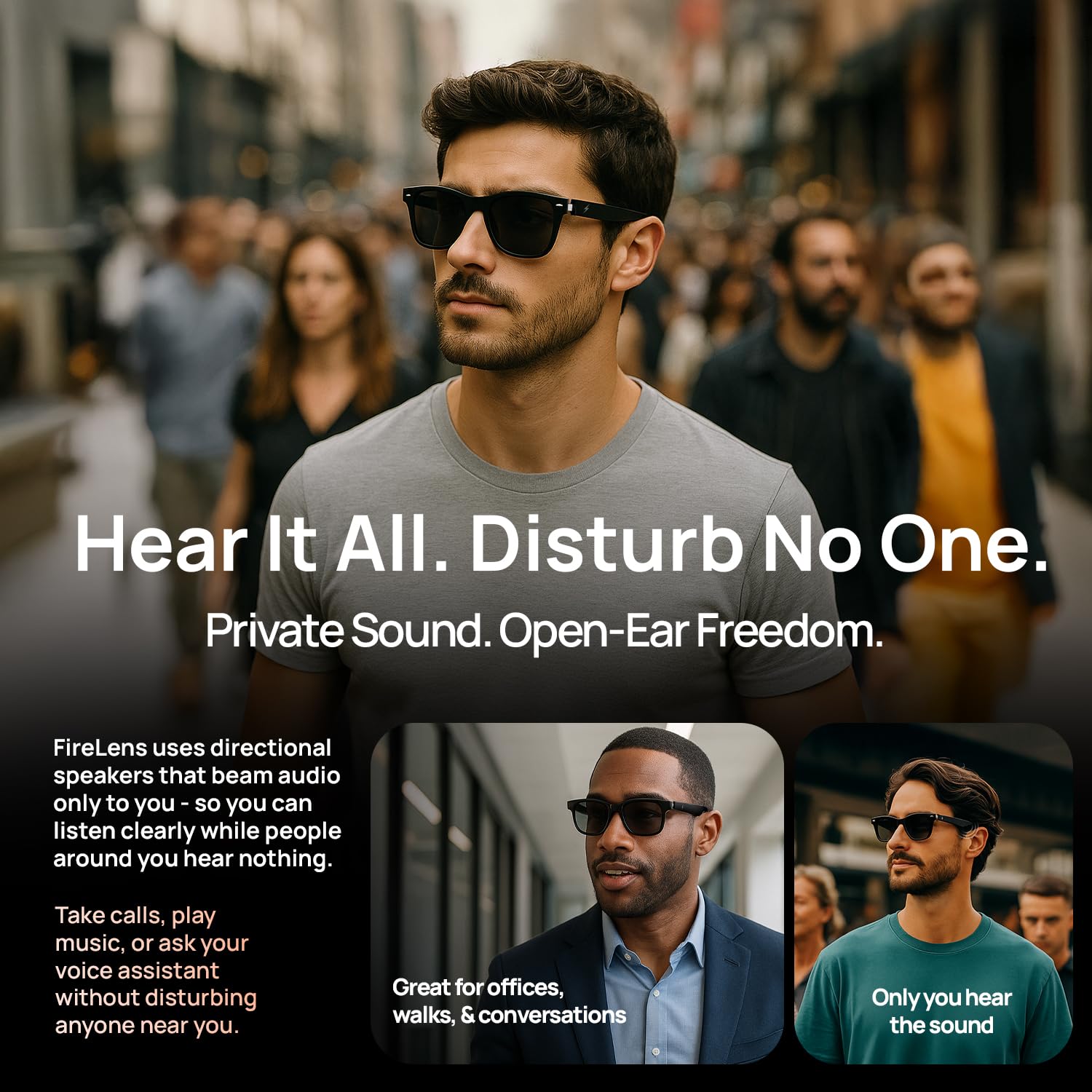 Fire-Boltt Fire-Lens Dune Smart Glasses, Bluetooth Calling & Open-Ear Bluetooth Sunglasses with HD Sound & Smart Audio Touch Controls Voice Assistant (Siri/Alexa/), Fast Charging for Men & Women — Amazon image 23