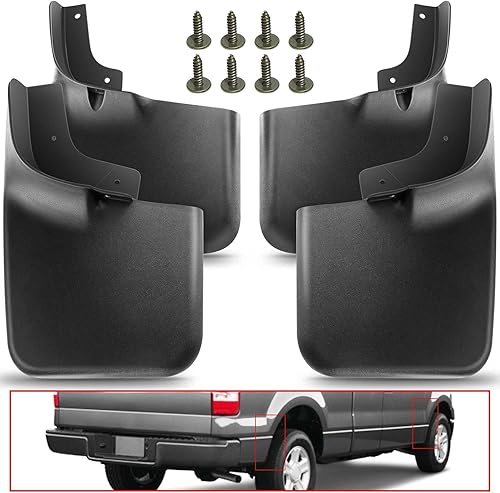 Miniatura 1 de A-Premium Juego de 4 solapas de barro, protectores de salpicaduras, guardabarros con kits de herrajes, accesorios compatibles con Ford F-150