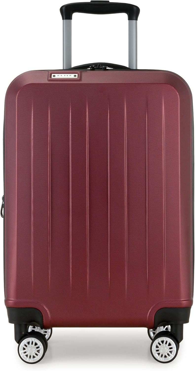 Elite Luggage Expandable Hardside Spinner Luggage, Burgundy, 21" Carry-on