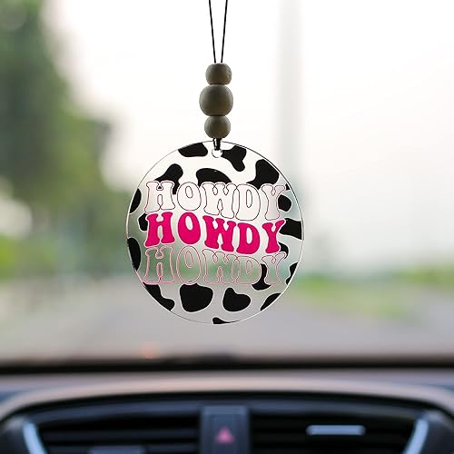 Miniatura 13 de Talataca Adorno plano 2D para automóvil Probably Late for Something y cuentas de madera, cita divertida con cuentas de accesorios para espejo