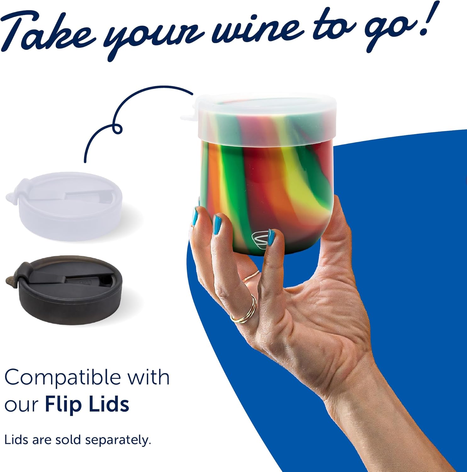 Silipint 12oz Stemless Silicone Wine Glass - BPA-Free Shatterproof Non-Toxic Dishwasher Safe Unbreakable Wine Glass - Perfect for Outdoor Picnics Camping Home Marigold - Pack of 4