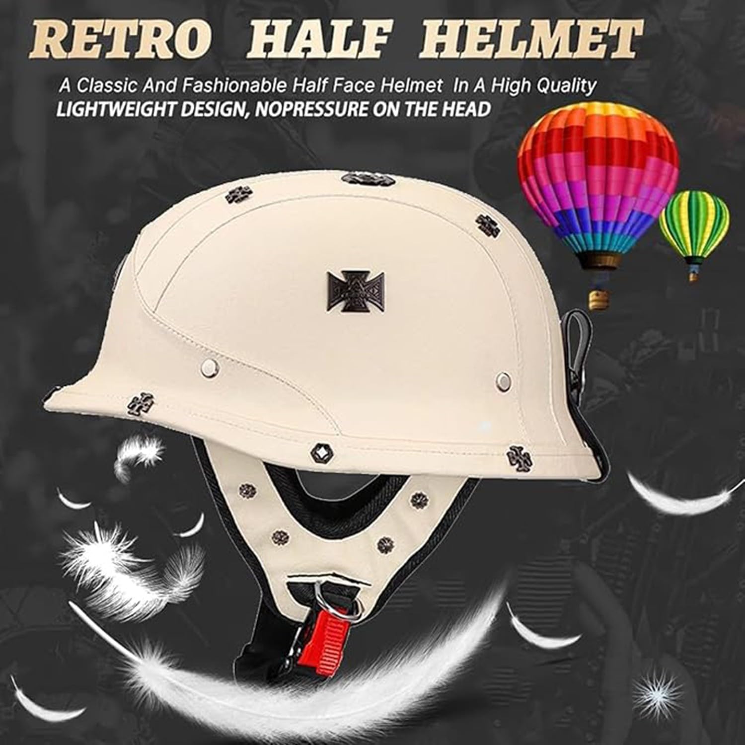 Retrò Elmetto Tedesco Pelle Caschi Cromwell Motociclista Casco ECEDOT Omologato Mezzo Moto Caschi Demi-Jet Con Fibbia Sgancio Rapido Casco A Scodella Universale Uomo Donna