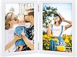 8x10 Picture Frames Double Black Photo Frame Folding Vertical Stand Display Side by Side