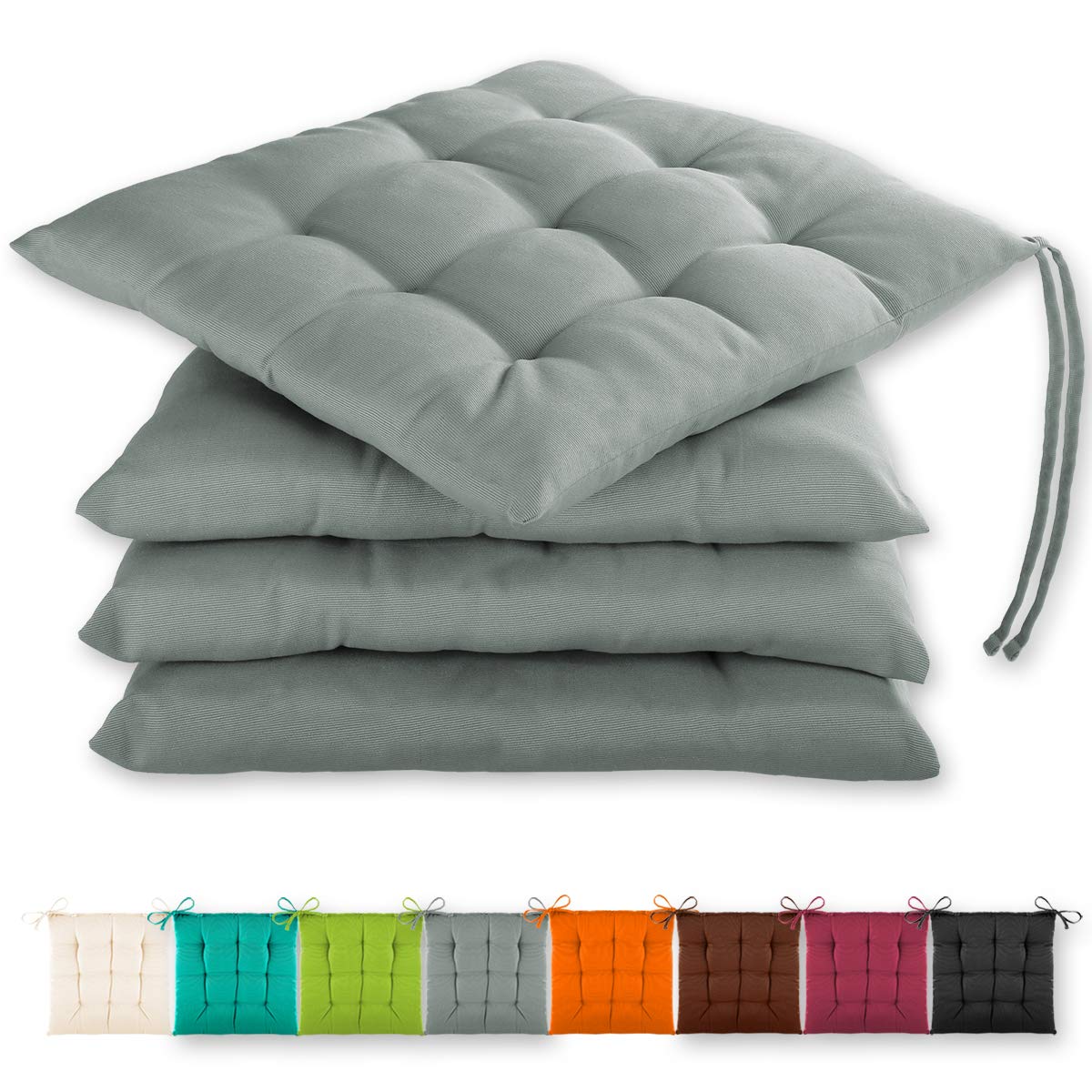 Coussin de chaise avec sangles anti-glisse pour assise rigide