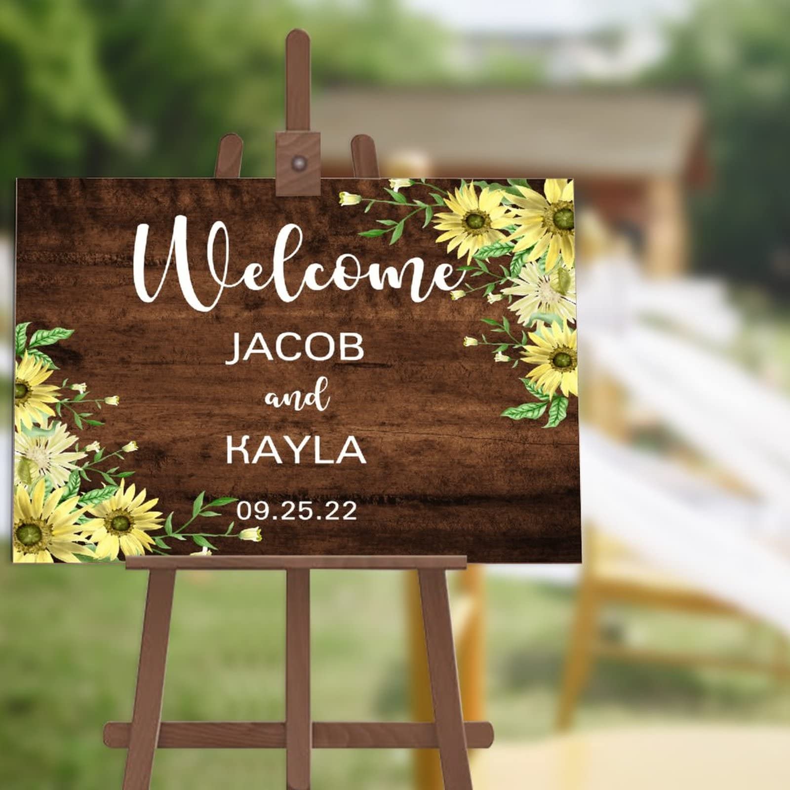 Panneau de bienvenue mariage personnalisé bois affiche décoration réception fiançailles