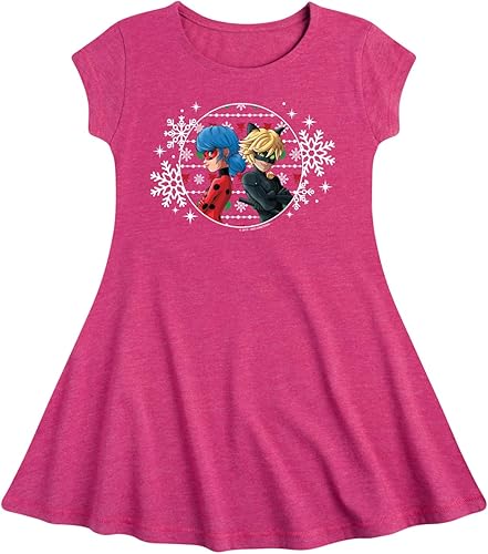 HYBRID APPAREL - Mariquita milagrosa - Patrón Lady Bug Cat Noir - Vestido ajustado y acampanado para niñas jóvenes