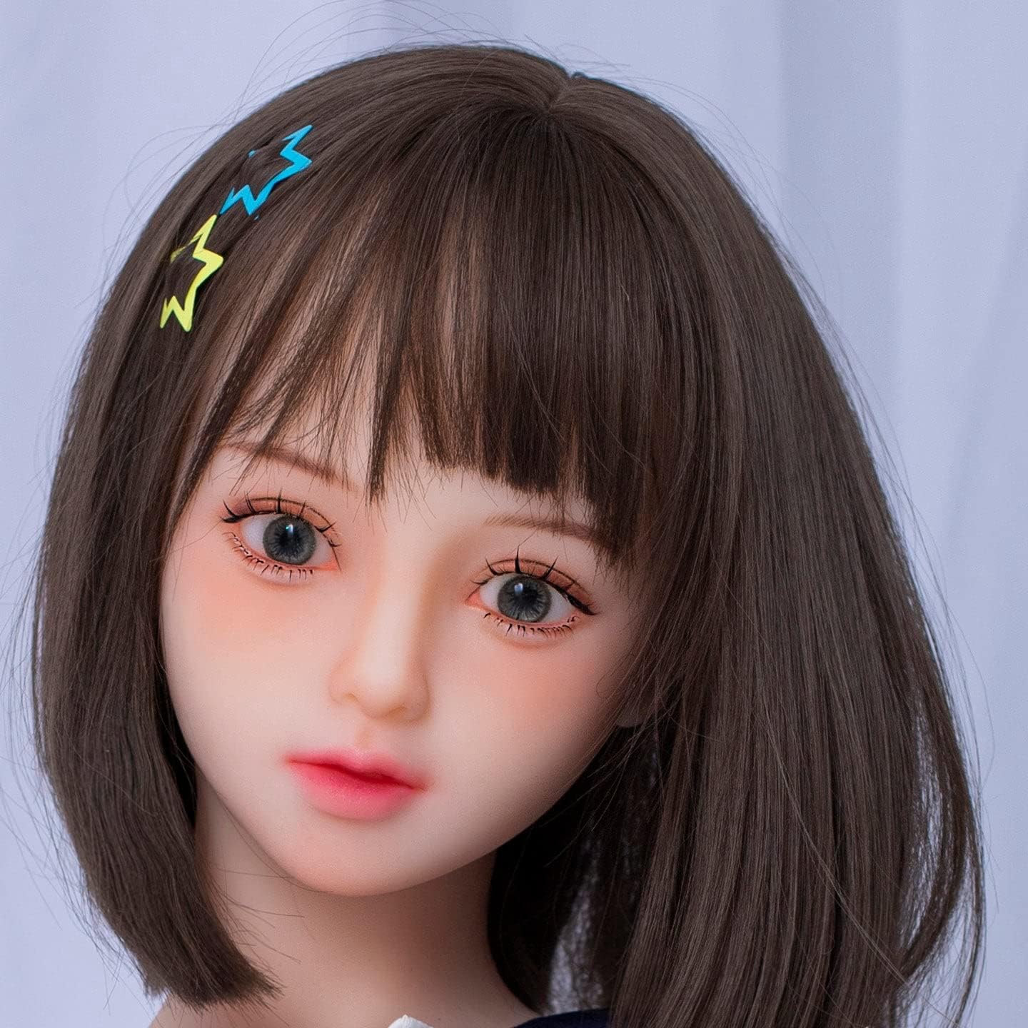 LOERSS Makeup Doll Head,Single Doll Head with Mouth,Eyes
