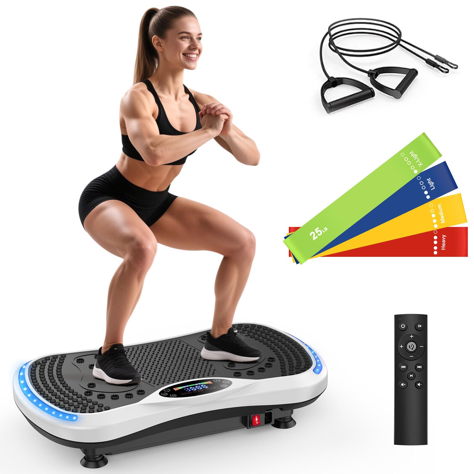 Vibration Plate Exercise Machine for Lymphatic Drainage Vibration Machine for Full-Body Weight Loss Shaping Vibrate Fitness Platform 400