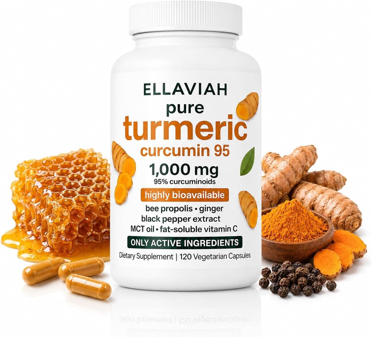 Ellaviah Pure Turmeric Curcumin 95{3683f0b818e4e7eac3a25ad8212965194ab09621a23bd0189e97e17dfedff11f} 1000mg – Capsules