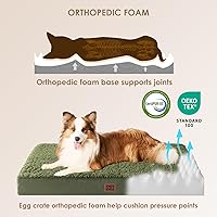 Vista 4 de EHEYCIGA Camas ortopédicas XL para perros extragrandes con funda extraíble lavable, color verde oscuro, 44 x 32 pulgadas