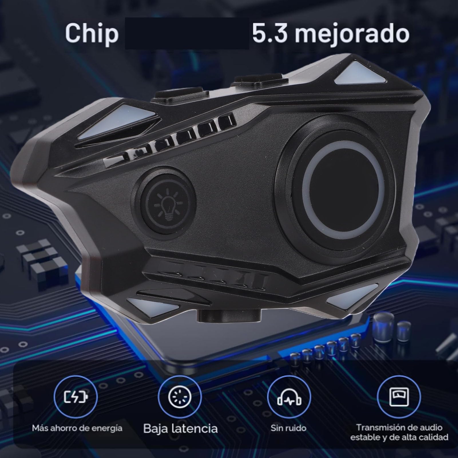 Yctze Auricolare Bluetooth per Casco da Moto con Cancellazione Intelligente del Rumore, Batteria da 1000 MAh Dal Design Ultra Sottile e Impermeabile per Moto da Motoslitta