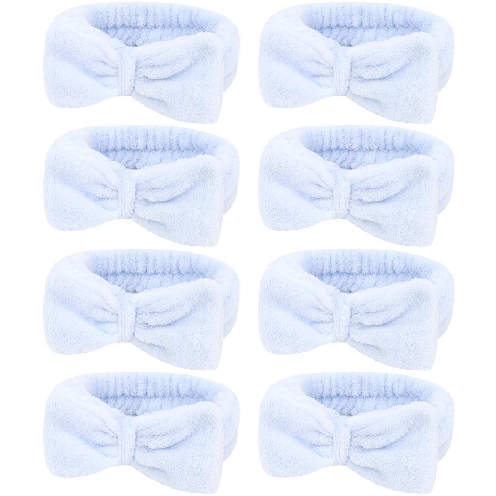Semato 8 Pcs Blue Spa Headband Bachelorette Party Favor Set Skincare Headbands for Women Gifts and Party Supplies (Blue)