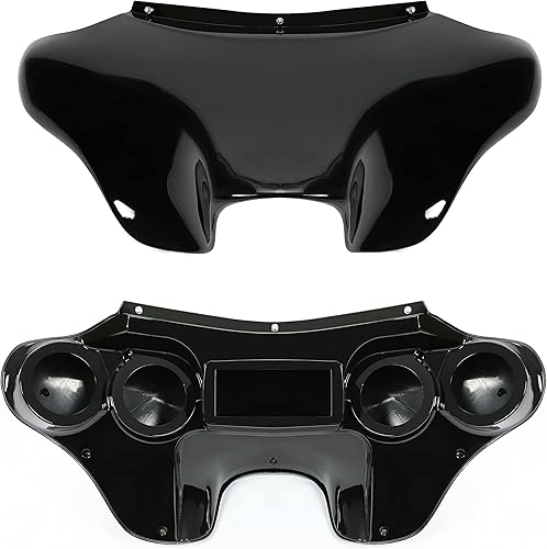 Miniatura 4 de HECASA Carenado delantero de murciélago compatible con Harley Davidson Heritage Softail Fat Boy Deluxe 1986-2015 con soporte de altavoz transparente