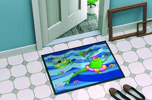 Miniatura 4 de Caroline's Treasures APH0089JMAT - Tapete de natación con ranas de 24 x 36 pulgadas, para interiores y exteriores, para entrada, antideslizante,