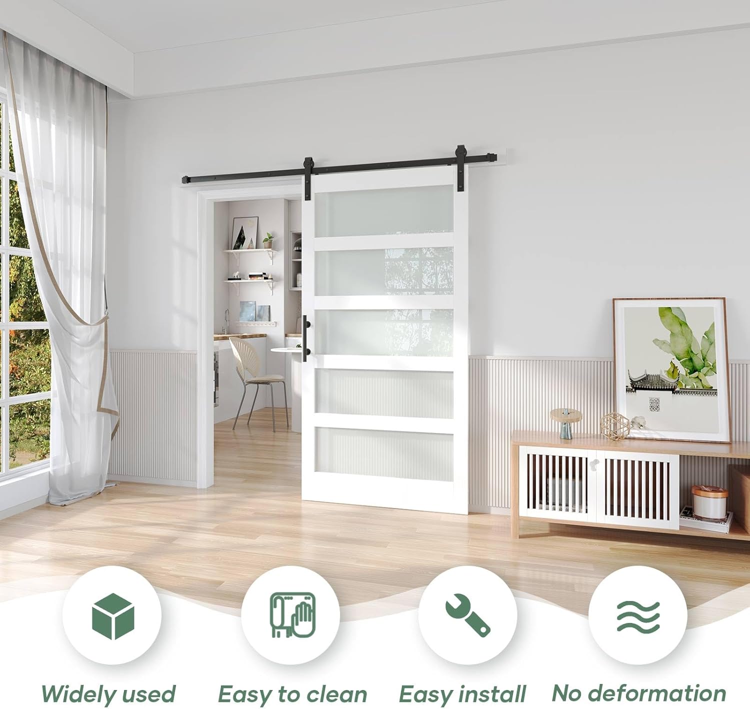 Fredbeck Barn Door in a modern room setting