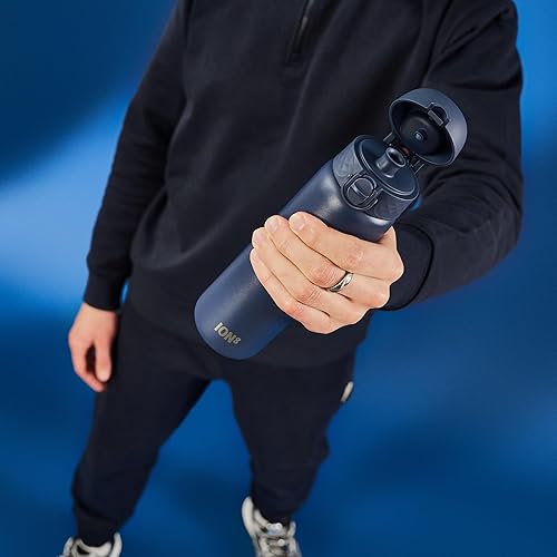 Miniatura 9 de ION8 Botella de agua de acero, 20.3 fl oz20 onzas, a prueba de fugas, fácil de abrir, bloqueo seguro, apto para lavavajillas, tapa abatible, se