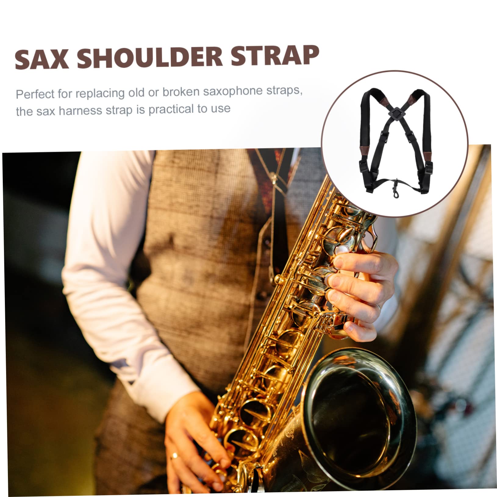 TOYANDONA Verstellbarer Kinder Saxophongurt aus Plüsch und Nylon Bequemer Saxophon Schultergurt mit Gepolstertem Design für Komfortables Spielen und Lange Nutzung