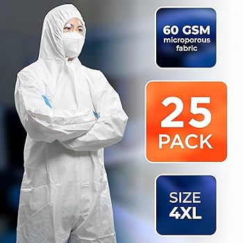●DANGEROUS GOODZ EZGOODZ Disposable Coverall 4X-Large. Pack of 30 White Full