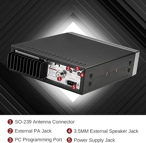 Miniatura 4 de Radioddity QT40 - Radio de jamón SSB de 32.8 ft, reducción de ruido digital de 40 W, radio aficionado de alta potencia con alerta NOAA, transceptor