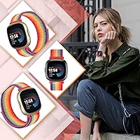 Vista 4 de Correa deportiva compatible con Fitbit Versa 4, Sense 2, Versa 3, Sense para mujeres y hombres, correa de repuesto ajustable y transpirable