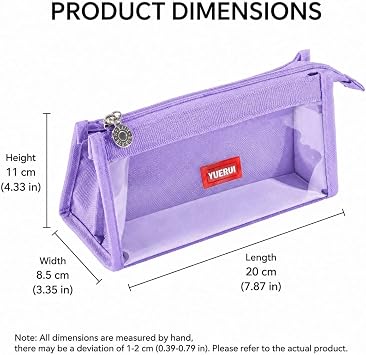 Large Capacity Pencil Case for Boys Girls, Double Sided Clear Pencil Pouch