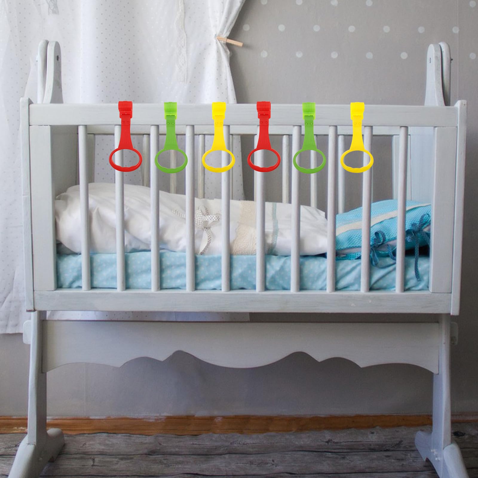 6 Pcs Infant Playpen Pull Rings 6pcs: Standing Assister for Toddlers - Active Gym Accessories Daycare (7. 86x3. 54 Inch) — view 7
