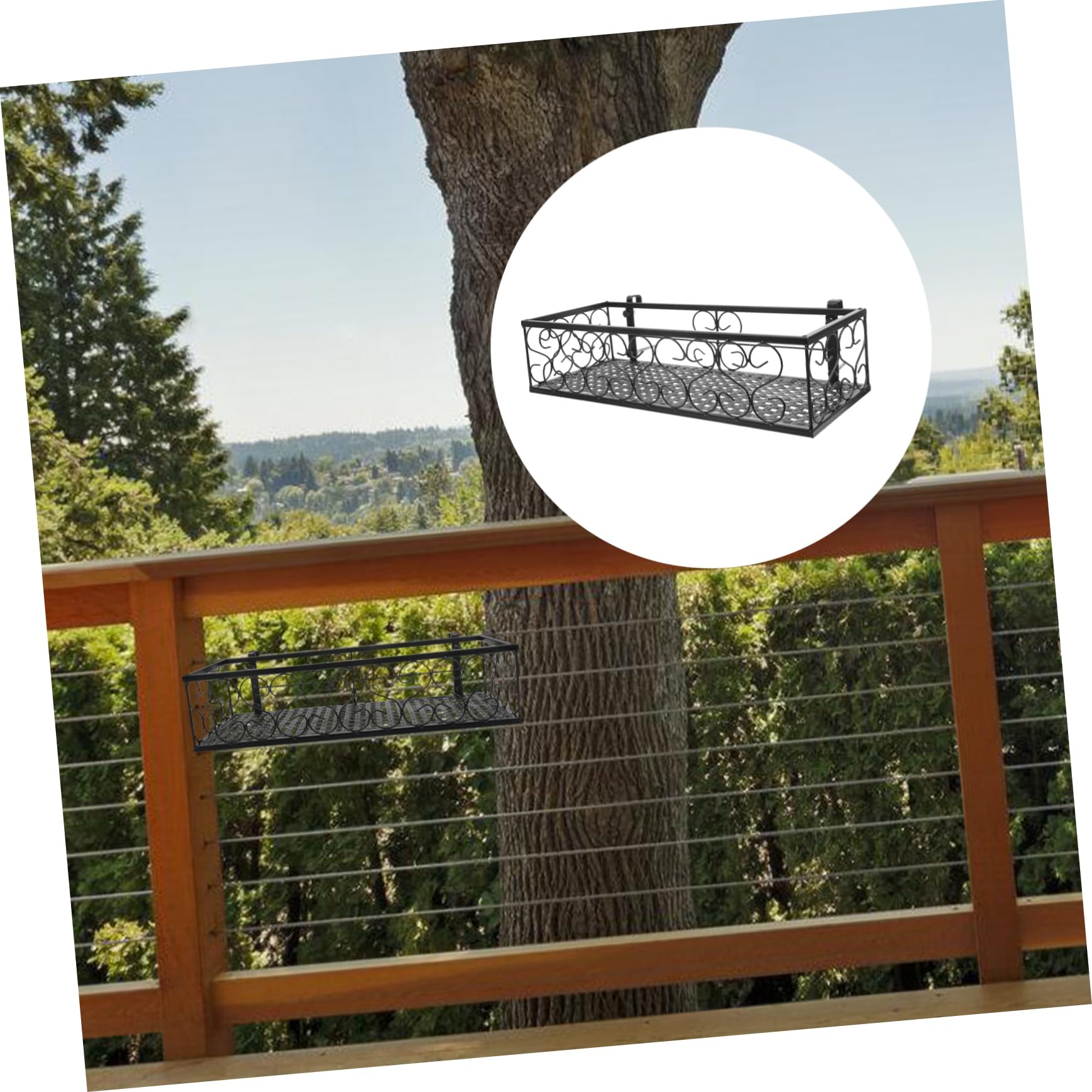 Hemobllo Balkon Hängeblumenständer Aus Eisen Robust Und Platzsparend Für Geländer Und Zäune Für Pflanzen Und Sukkulenten Für Zuhause Und Cafés Schwarz