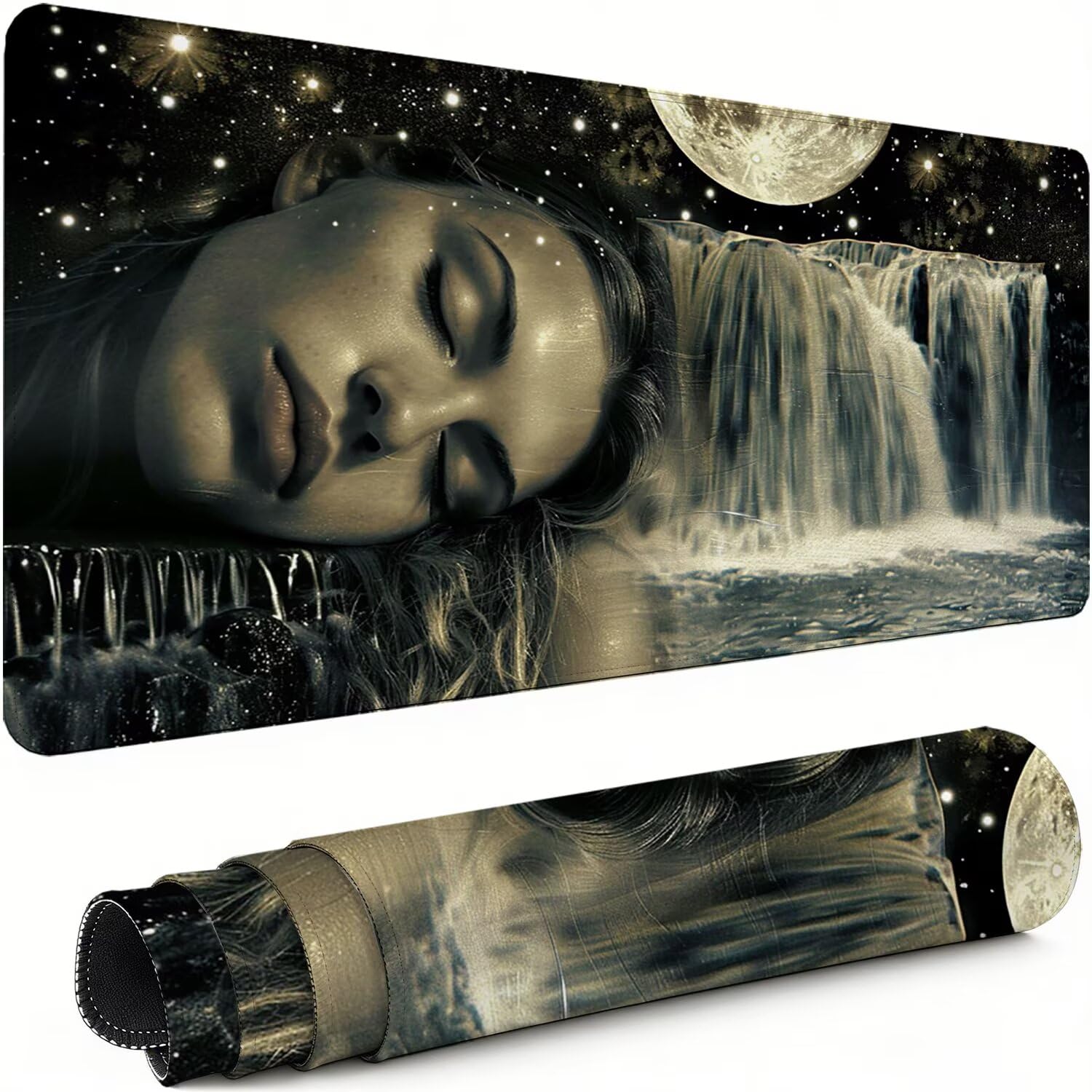 Podkładka pod mysz XXL czarna 1600 x 800 x 3 mm antypoślizgowa gumowa podkładka pod mysz dla graczy dla kobiet dokładność kompatybilna z wszystkimi myszami, miękka powłoka wodoodporna ochrona na