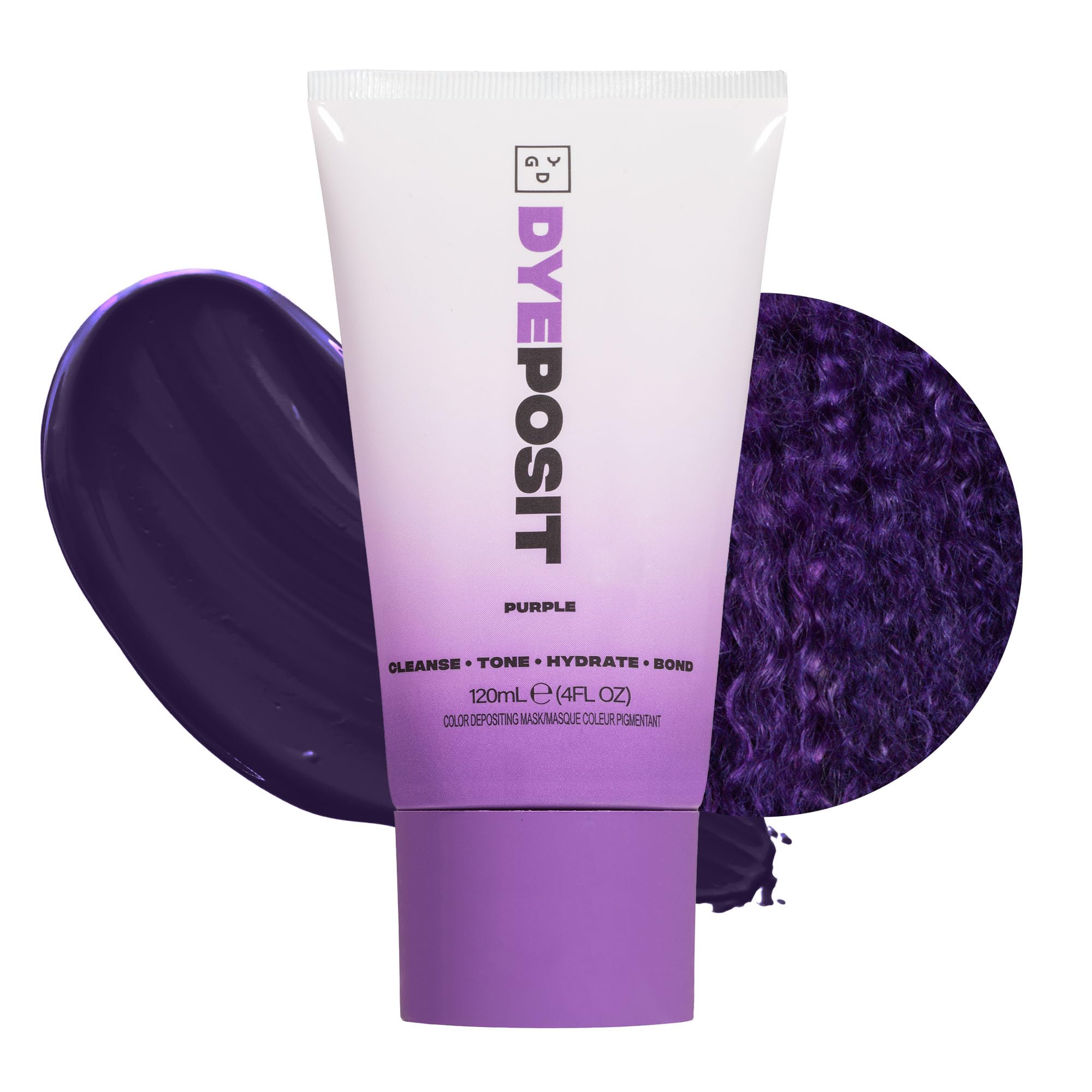 Good Dye YoungColor Depositing Mask, DYEposit Color Depositing Conditioner, Toning Treatment, Tone & Enhance Color-Treated Hair - Semi Permanent Hair Dye, Vegan and Cruelty-Free (Purple) 4 fl oz