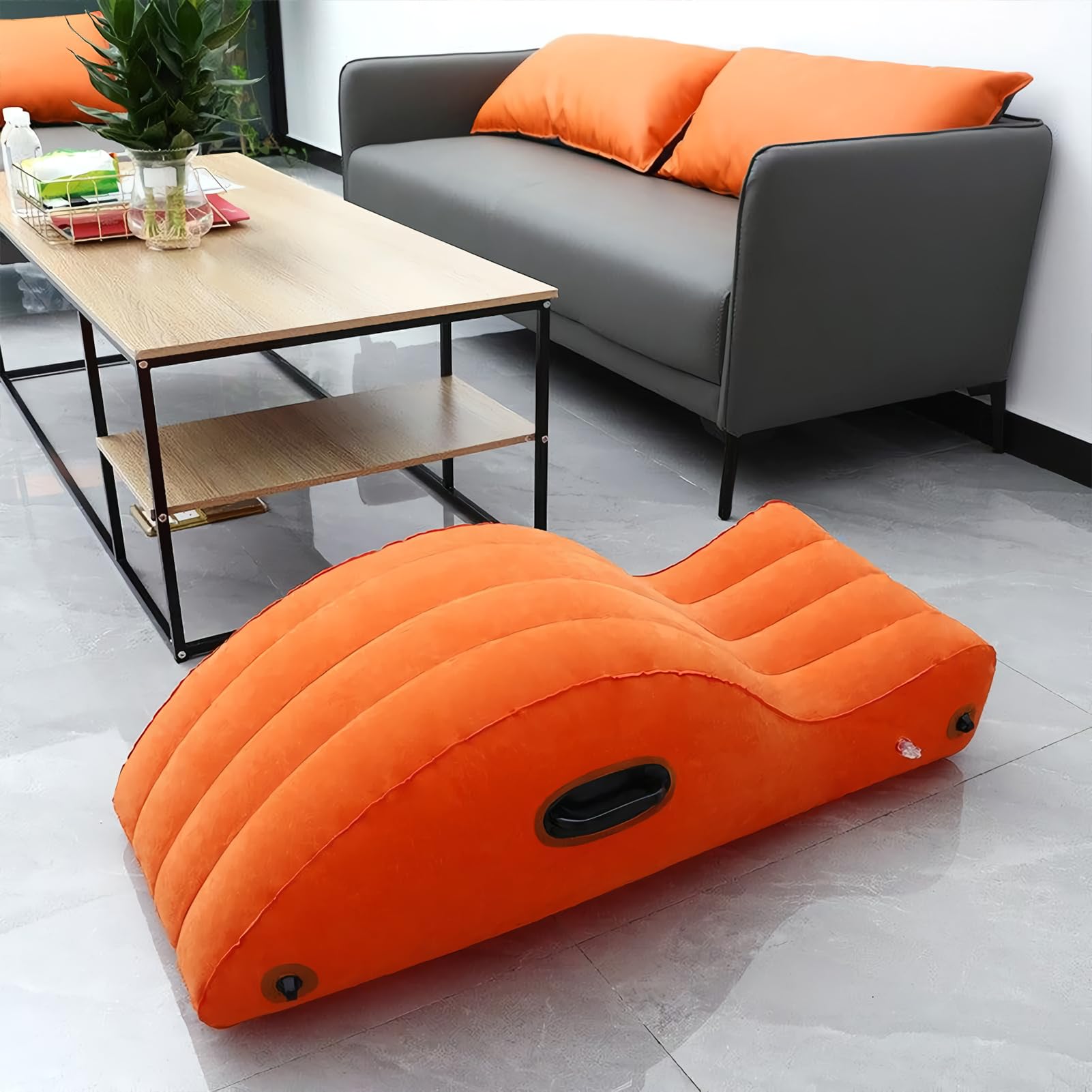 Yoga Chaiselongue Stuhl – Aufblasbare Yoga-Trainingsliege | Faltbarer Pilates-Stuhl, Übungsstützsofa für Heimstudio, Reisen, bequeme Rückenstütze für Entspannung und Flexibilität