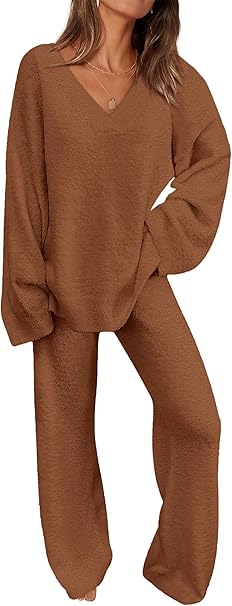 PRETTYGARDEN Lounge Sets for Women Two Piece Sweaters Pajama Set Fall Fashion 2025 Loungewear Outfits Matching Winter Clothes