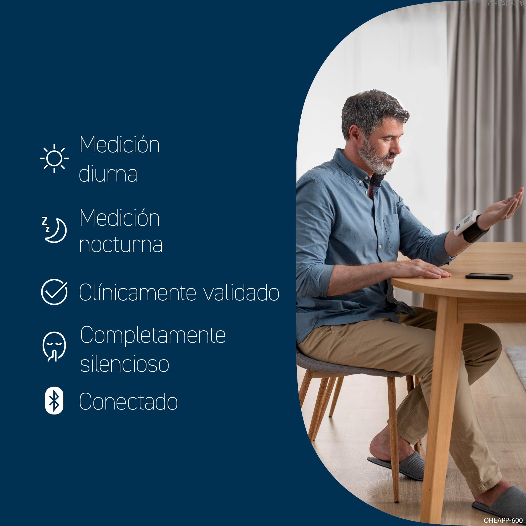 OMRON Nightview Tensiómetro de muñeca, aparato de tensión arterial clínicamente validado y silencioso para mediciones diurnas y nocturnas, medidor de tensión arterial con Bluetooth y app gratuita