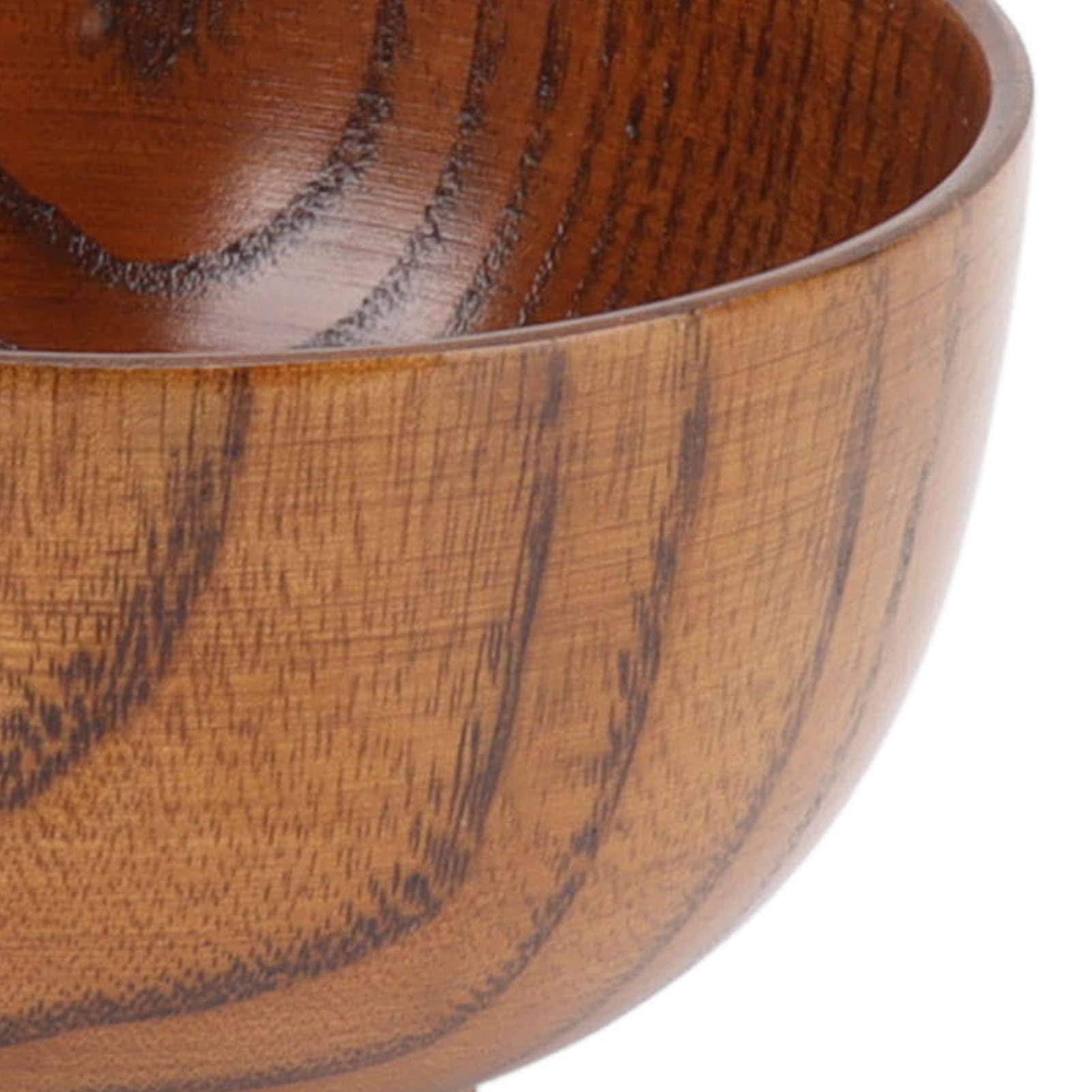 2 cuencos de madera hechos a mano, cuenco japonés de madera para fideos, arroz, sopa, ensalada, postre, aperitivos, café, té, servir vajilla para el hogar y restaurante
