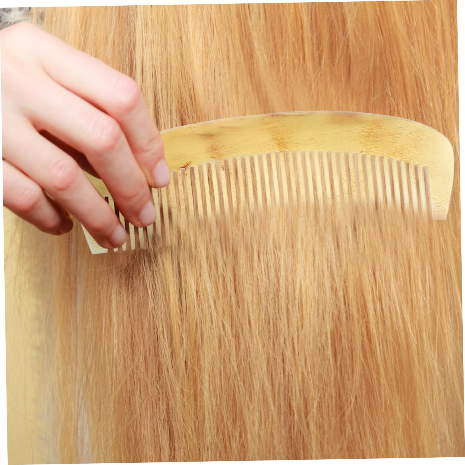 CALLARON Peine De Cuerno Antiestático Para Mujeres Peine De Cuerno Natural Cuidado Del Cabello y Barba Accesorio De Peinado Para Cabello Rizado