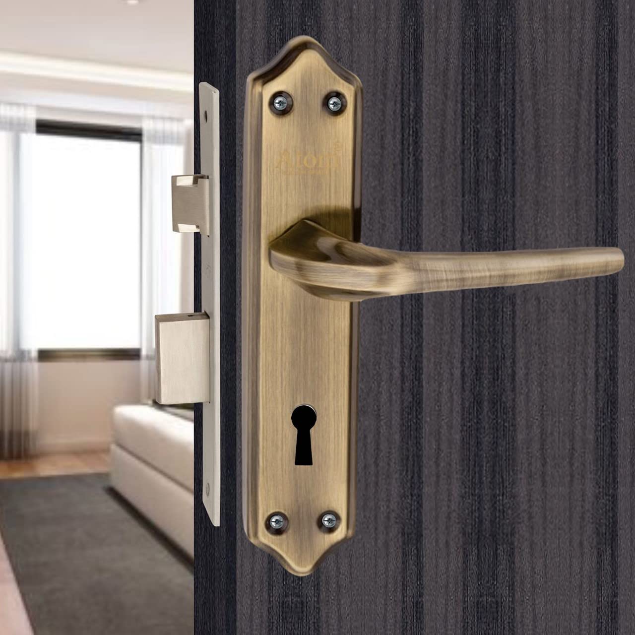 Atom Heavy Duty Mortise Door Lock for Bedroom, Living Room, Main Door, Brass Antique Finish | 3 Keys | 6 Lever Double Stage Lockset for House Hotel Office(SKALAKY) (B08WRMYPYN) Amazon Price History, Amazon Price Tracker
