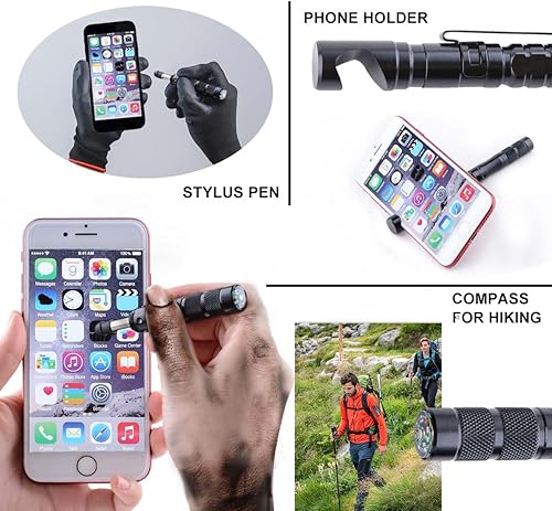 Miniatura 2 de Bolígrafo táctico 8 en 1 multiherramienta con soporte para teléfono, lápiz capacitivo, regalos para hombres, bolígrafo EDC para autodefensa, uso