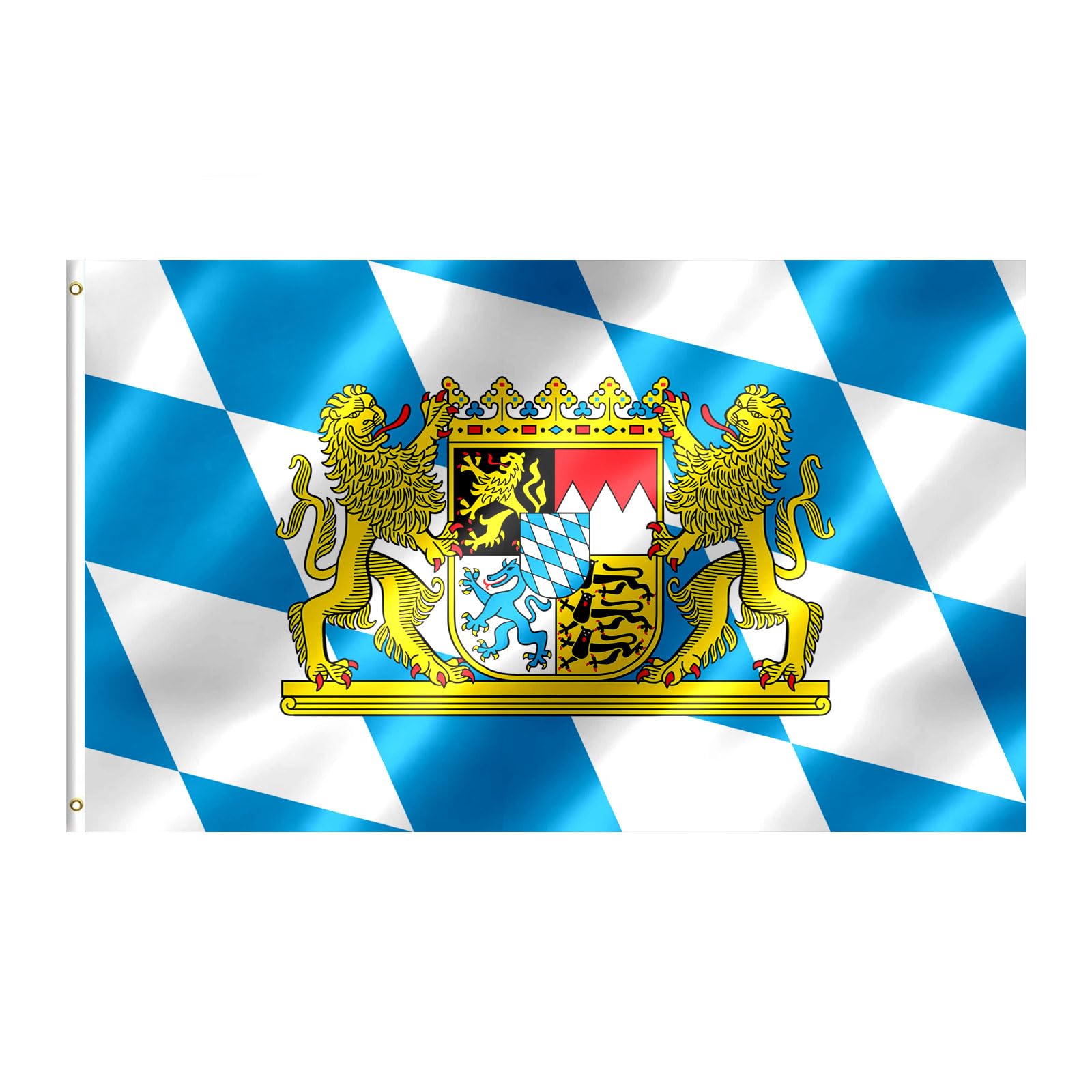 Bavarian Flag 3x5 FT Bavaria Flag With Brass Grommets Fade Proof For Outdoor Decor(Bavaria)